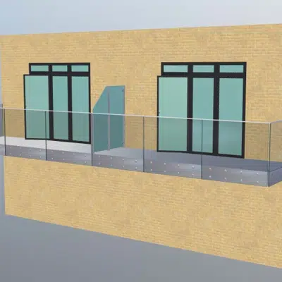 Image for Privacy Screen - Double Balcony with Clear Glass Balustrade - 15m2 Balcony