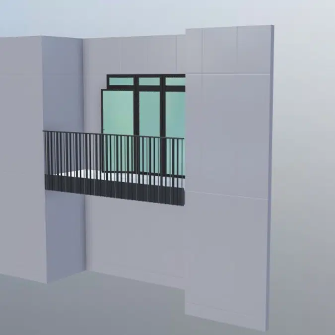 BIM objects - Free download! Balustrade - Full Inset with Pattern #5 ...