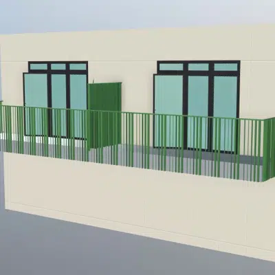 รูปภาพสำหรับ Privacy Screen - Double Balcony with Pattern #2 Rotated Vertical Bars - 15m2 Balcony