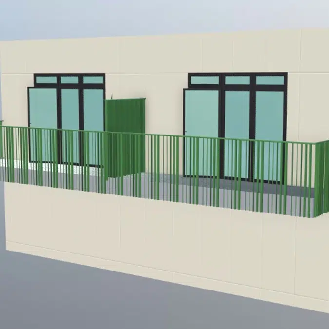 Privacy Screen - Double Balcony with Pattern #2 Rotated Vertical Bars - 15m2 Balcony