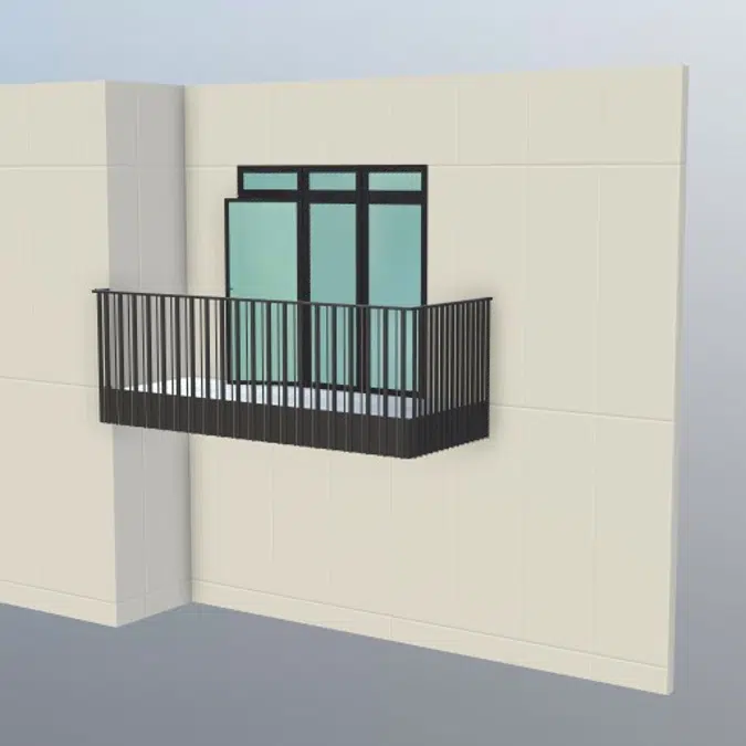 Balustrade - Corner Inset with Pattern #4 - 6m2 Balcony