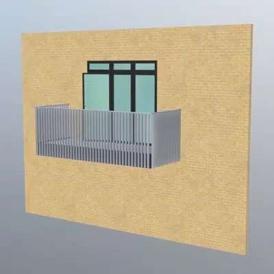 Image for Left Rotated VB Balustrade - Rectangular Balcony - 6m2 Balcony