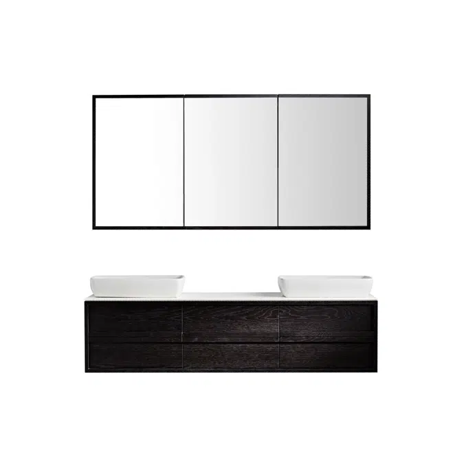 ISSY Z8 1801mm - 2000mm x 150mm x 680mm - 980mm Recessed Custom Triple Shaving Cabinet