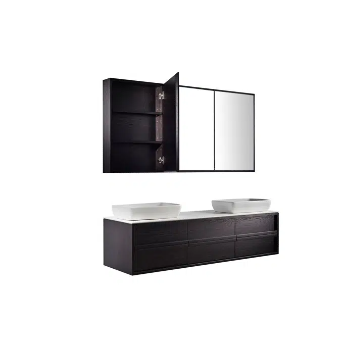 ISSY Z8 1801mm - 2000mm x 150mm x 680mm - 980mm Recessed Custom Triple Shaving Cabinet