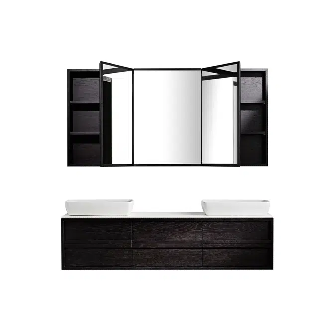 ISSY Z8 1801mm - 2000mm x 150mm x 680mm - 980mm Recessed Custom Triple Shaving Cabinet