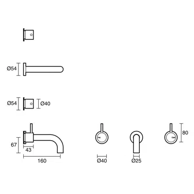 รูปภาพสำหรับ Sussex Scala 25mm Wall Set Curved 160mm Living Tumbled Brass (6 Star) Lead Free