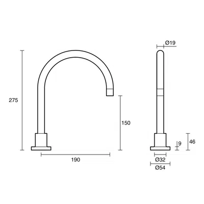 รูปภาพสำหรับ Sussex Scala Hob Sink Swivel Outlet Curved PVD Matte Black (3 Star) Lead Free