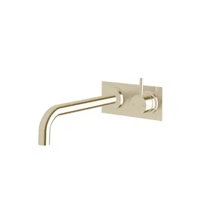 รูปภาพสำหรับ Sussex Scala 25mm Curved Bath Mixer Tap Outlet System Right Hand 250mm Outlet LUX PVD Brushed Platinum Gold