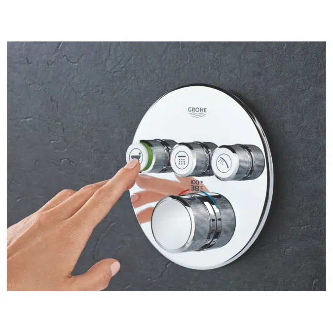 GROHE Smart Control Concealed Thermostat 3 Button Round Chrome