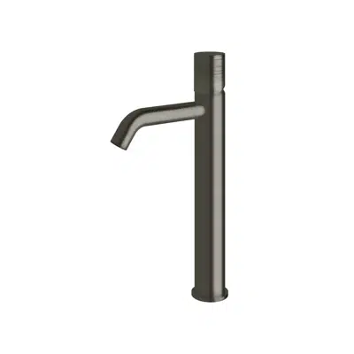 Milli Pure Extended Basin Mixer Tap Curved Spout with Cirque Textured Handle Gunmetal (5 Star) için görüntü