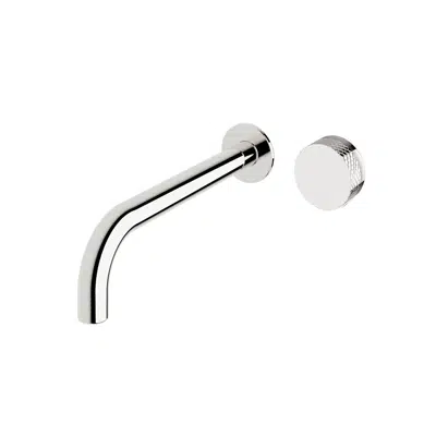 obraz dla Milli Pure Progressive Wall Basin Mixer Tap System 250mm with Diamond Textured Handle Chrome (3 Star)