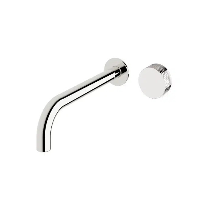 Milli Pure Progressive Wall Basin Mixer Tap System 250mm with Diamond Textured Handle Chrome (3 Star)