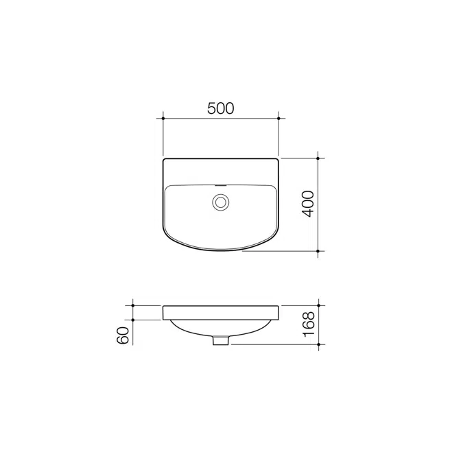 Caroma Forma Inset Vanity Basin No taphole with Overflow