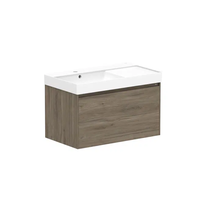 Roca Ona Vanity All Drawer Single Left Hand Bowl 800mm Dark Elm