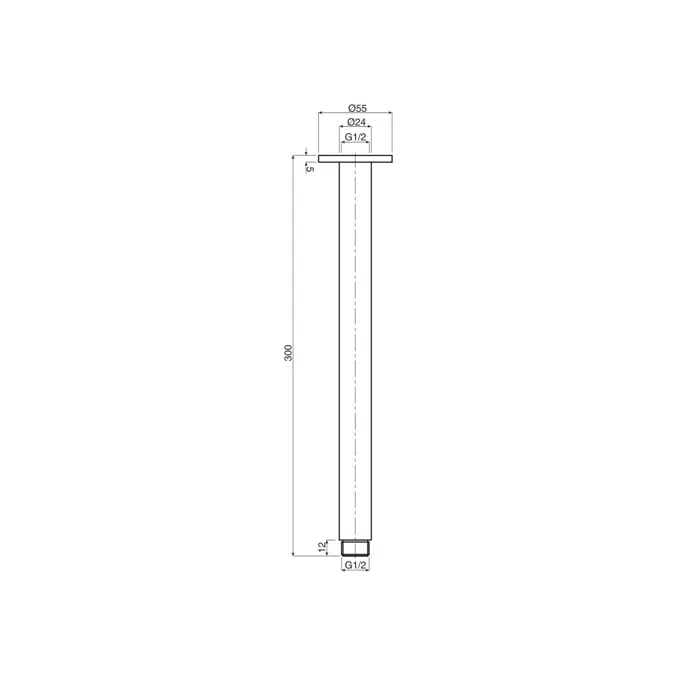 Mizu Drift Ceiling Shower Arm Only 300mm Brushed Brass
