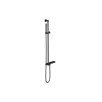 billede til Faucet Strommen Vara Fin Wall Set with Single Rail Shower Tap System Kit Matte Black (3 Star) Lead Free