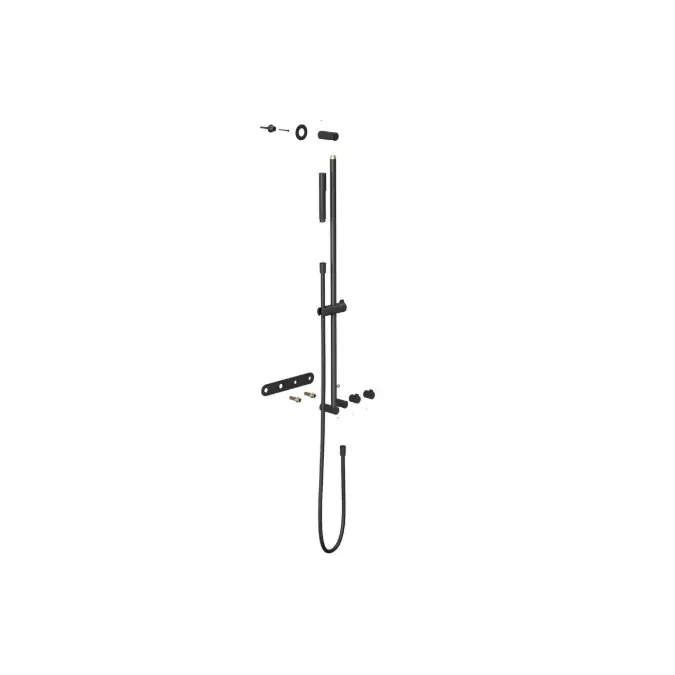 Faucet Strommen Vara Fin Wall Set with Single Rail Shower Tap System Kit Matte Black (3 Star) Lead Free