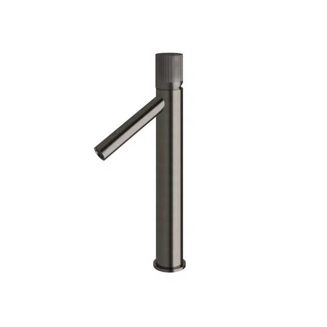 Milli Pure Extended Basin Mixer Tap with Linear Textured Handle Brushed Gunmetal (6 Star)