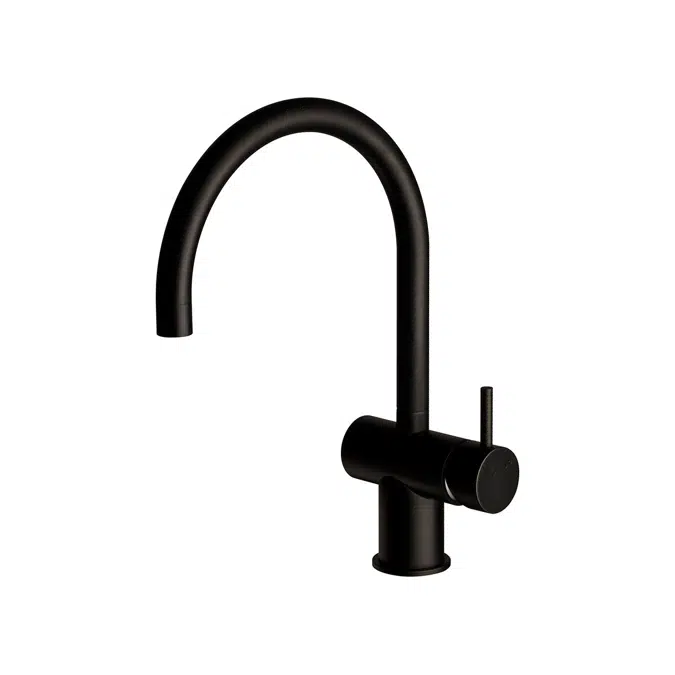 Sussex Scala Sink Mixer Tap Large Curved Right Hand Matte Black (4 Star)