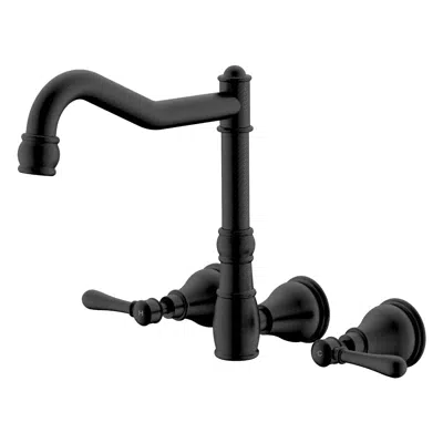 Image for Milli Voir Wall English Sink Set Lever Handles Matte Black (4 star)