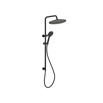billede til Mizu Drift Twin Rail Shower with 300 Brass Overhead with Top Rail Water Inlet Matte Black (3 Star)
