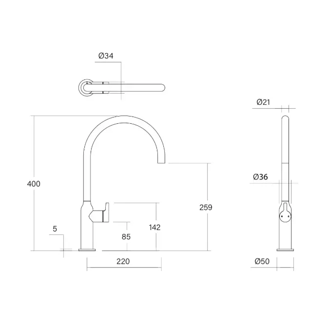 Faucet Strommen Vara Fin Gooseneck Sink Mixer Tap Discovery Bronze (4 Star) Lead Free