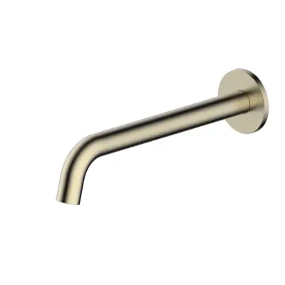 billede til Mizu Drift Wall Basin/Bath Outlet Curve Spout 250mm Brushed Brass (6 Star) Lead Free