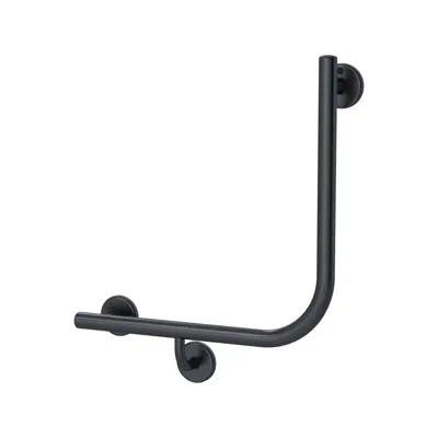 Image for Mizu Drift 450 x 450 x 90 Degree Ambulant Toilet Grab Rail Left Hand Brushed Gunmetal
