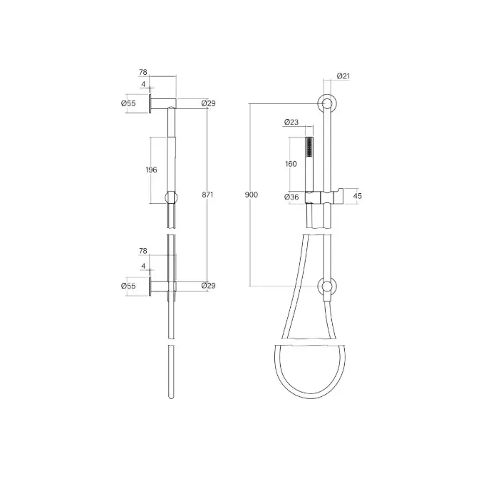 Faucet Strommen Vara Fin Single Rail Shower Brushed Nickel (3 Star)