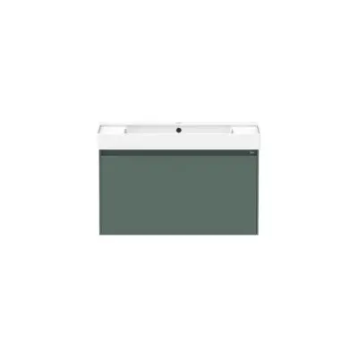 billede til Roca Ona Vanity All Drawer Single Centre Bowl 800mm Matte Green