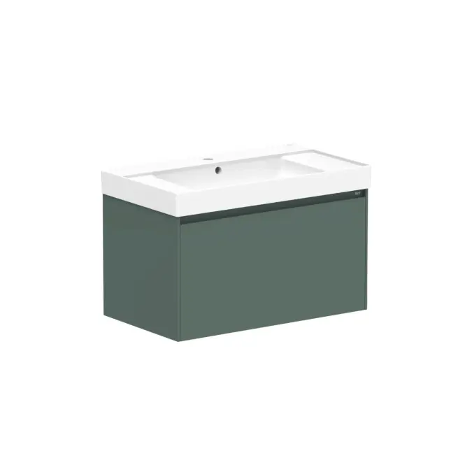 Roca Ona Vanity All Drawer Single Centre Bowl 800mm Matte Green