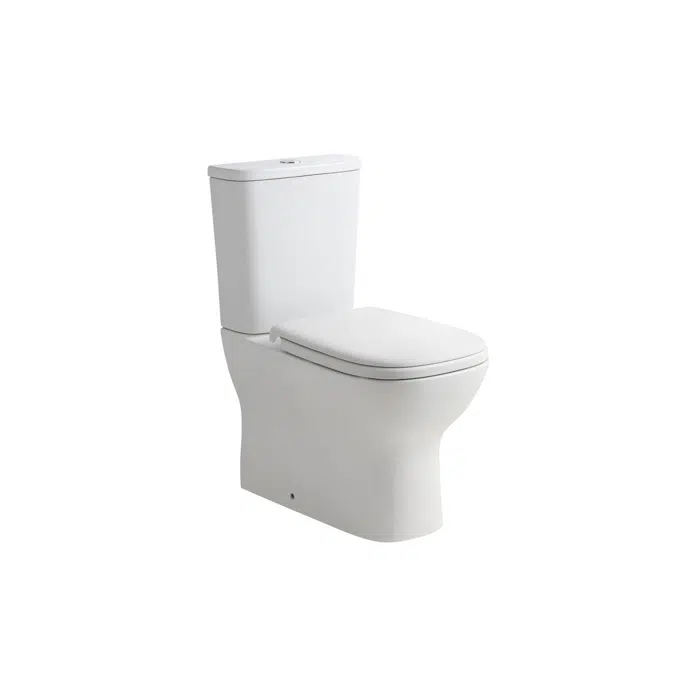 Posh Domaine Rimless Close Coupled Back to Wall Toilet Suite Back Inlet with Soft Close Quick Release Seat (4 Star)