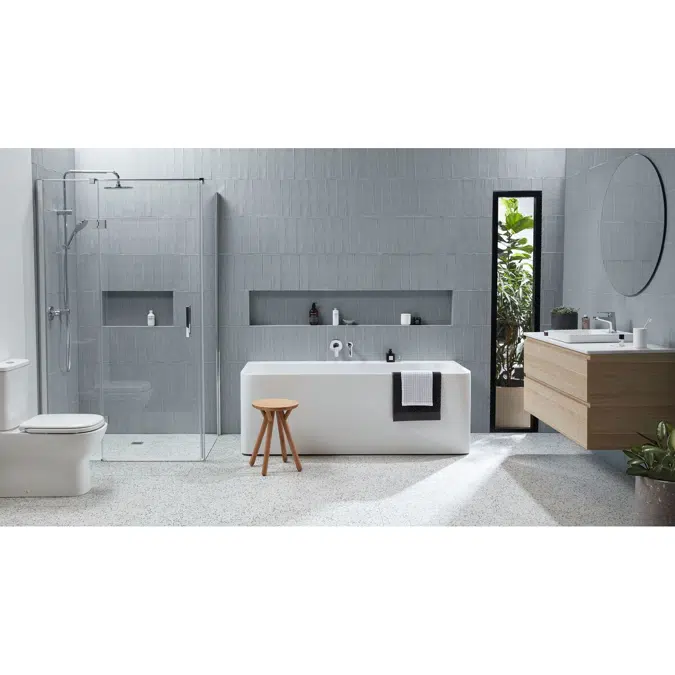 Posh Domaine Rimless Close Coupled Back to Wall Toilet Suite Back Inlet with Soft Close Quick Release Seat (4 Star)