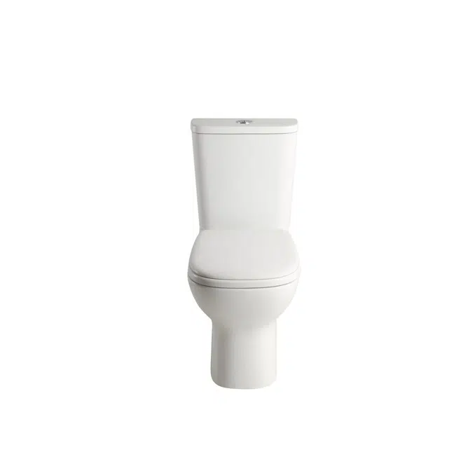 Posh Domaine Rimless Close Coupled Back to Wall Toilet Suite Back Inlet with Soft Close Quick Release Seat (4 Star)