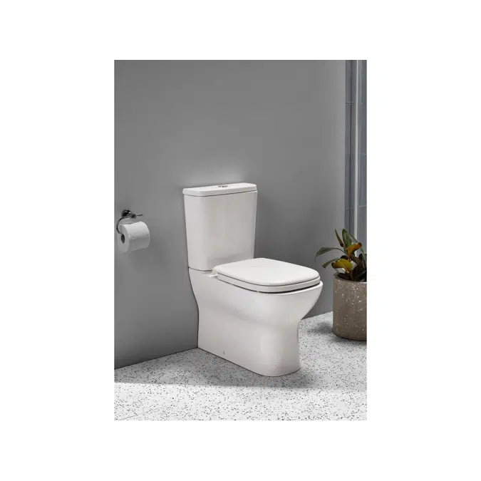 Posh Domaine Rimless Close Coupled Back to Wall Toilet Suite Back Inlet with Soft Close Quick Release Seat (4 Star)
