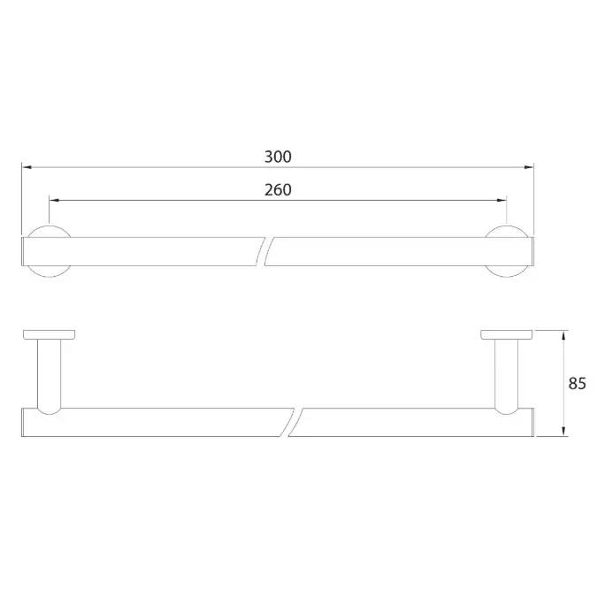 Mizu Drift Towel Rail 300mm Chrome