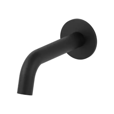 billede til Mizu Drift Wall Basin/Bath Outlet Curve Spout 160 Matte Black (6 Star) Lead Free