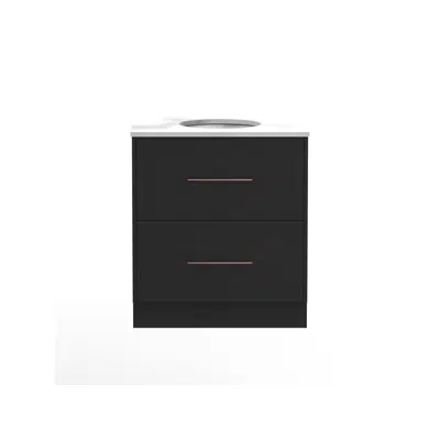 Image for Kado Lux 750mm All Drawer Floor Mounted Vanity Unit 2 Drawers Single Centre Vanity (No Basin)