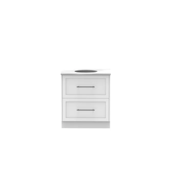 Kado Lux 750mm All Drawer Floor Mounted Vanity Unit 2 Drawers Single Centre Vanity (No Basin)