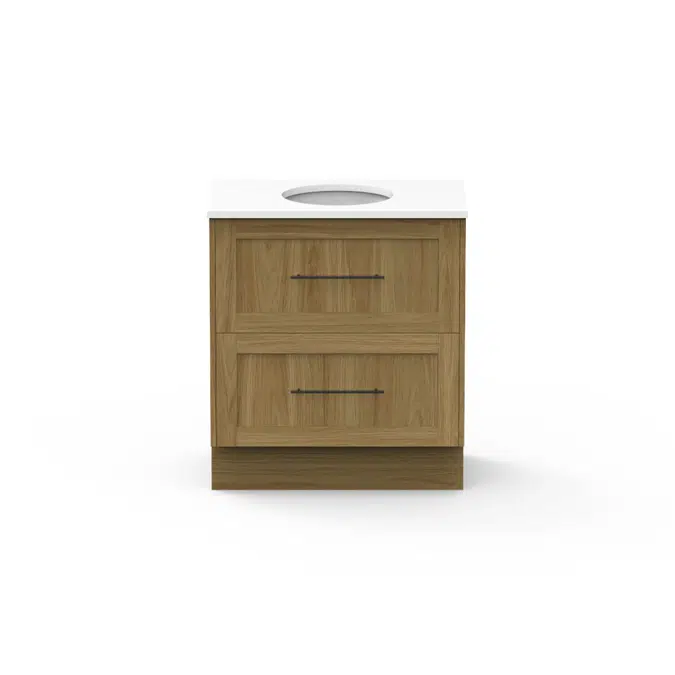 Kado Lux 750mm All Drawer Floor Mounted Vanity Unit 2 Drawers Single Centre Vanity (No Basin)