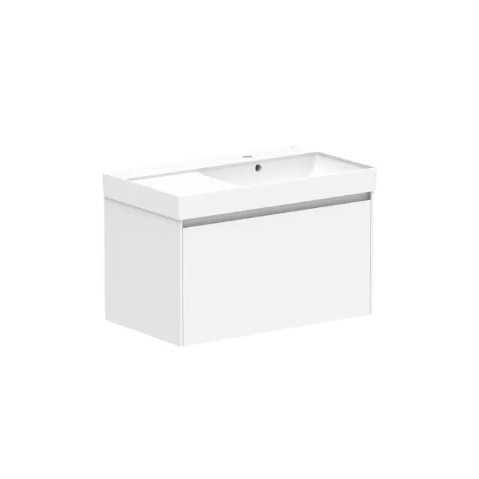 Roca Ona Vanity All Drawer Single Right Hand Bowl 800mm Matte White
