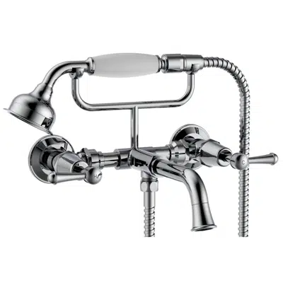 Image for Posh Canterbury Wall Telephone Bath Set Lever Handles Chrome (3 Star)