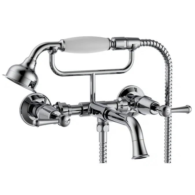 Posh Canterbury Wall Telephone Bath Set Lever Handles Chrome (3 Star)