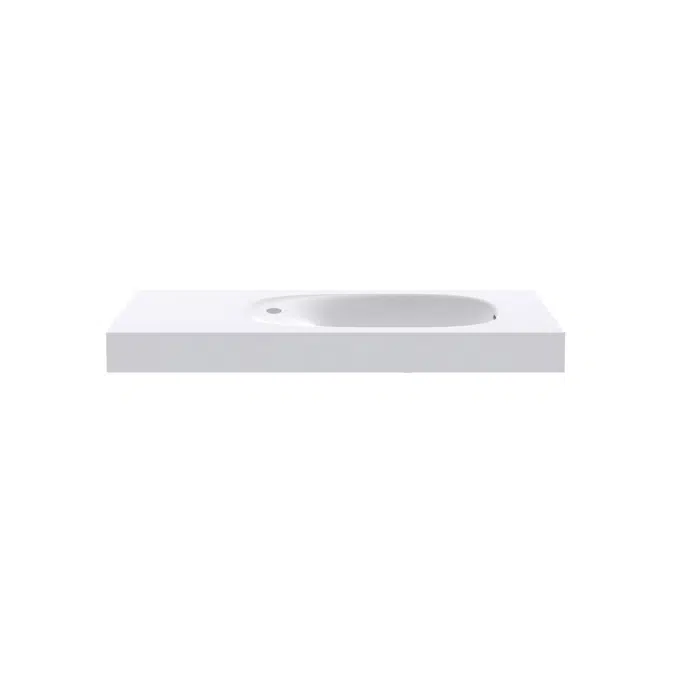 Kado Lussi 900mm Right Hand Wall Basin Side Shelf with Overflow 1 Taphole Matte White Solid Surface