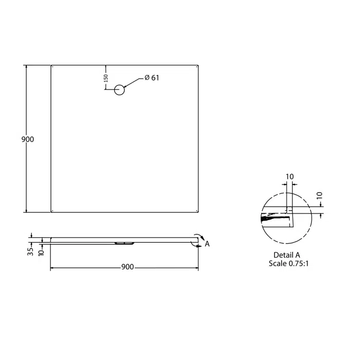 Bristol Torbex MK2 Shower Base and Screen System 900 x 900mm
