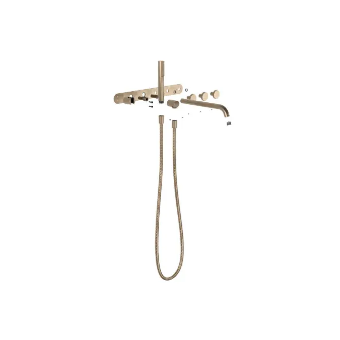 Faucet Strommen Vara Disc Wall Bath Tap Set with Handshower Kit Discovery Bronze (3 Star) Lead Free