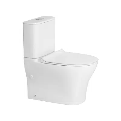 American Standard Signature Hygiene Rim Close Coupled Back to Wall Bottom Inlet Toilet Suite with Soft Close Quick Release White Seat (4 Star) için görüntü