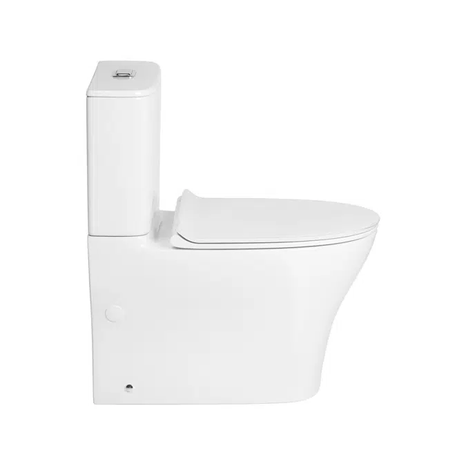 American Standard Signature Hygiene Rim Close Coupled Back to Wall Bottom Inlet Toilet Suite with Soft Close Quick Release White Seat (4 Star)