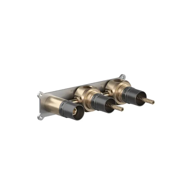 Faucet Strommen Vara Disc Wall Basin / Bath Hostess Tap System Right Hand 150mm Kit Brushed Admiralty Brass (6 Star) Lead Free