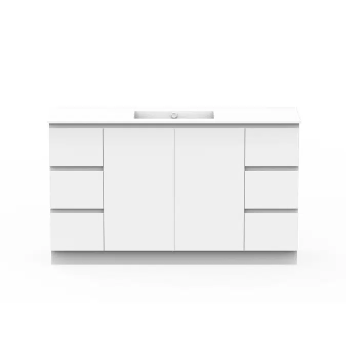 Posh Domaine 1500mm Floor Mount Vanity Unit Conventional Single Bowl Ceramic Top